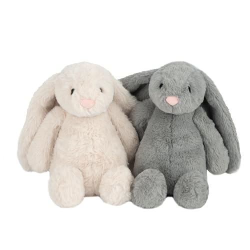 Best Pet Supplies Interactive Bunny Buddy Dog Toy with Crinkle and Squeaky Enrichment for Small and Medium Breed Puppies or Dogs, Cute and Plush - Bunny (Beige)