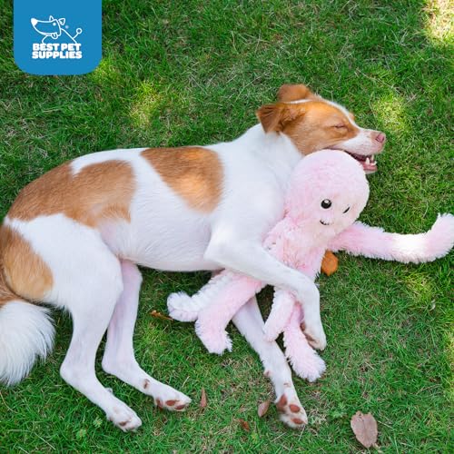 Best Pet Supplies Interactive Bunny Buddy Dog Toy with Crinkle and Squeaky Enrichment for Small and Medium Breed Puppies or Dogs, Cute and Plush - Bunny (Beige)
