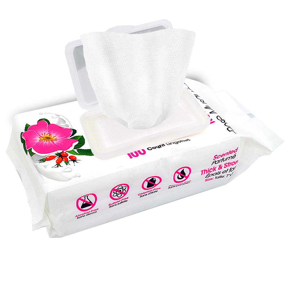 Best Pet Supplies 8" x 9" Pet Grooming Wipes for Dogs & Cats, 100 Pack, Plant-Based Deodorizer for Coats & Dry, Itchy, or Sensitive Skin, Clean Ears, Paws, & Butt - Calming Lavender