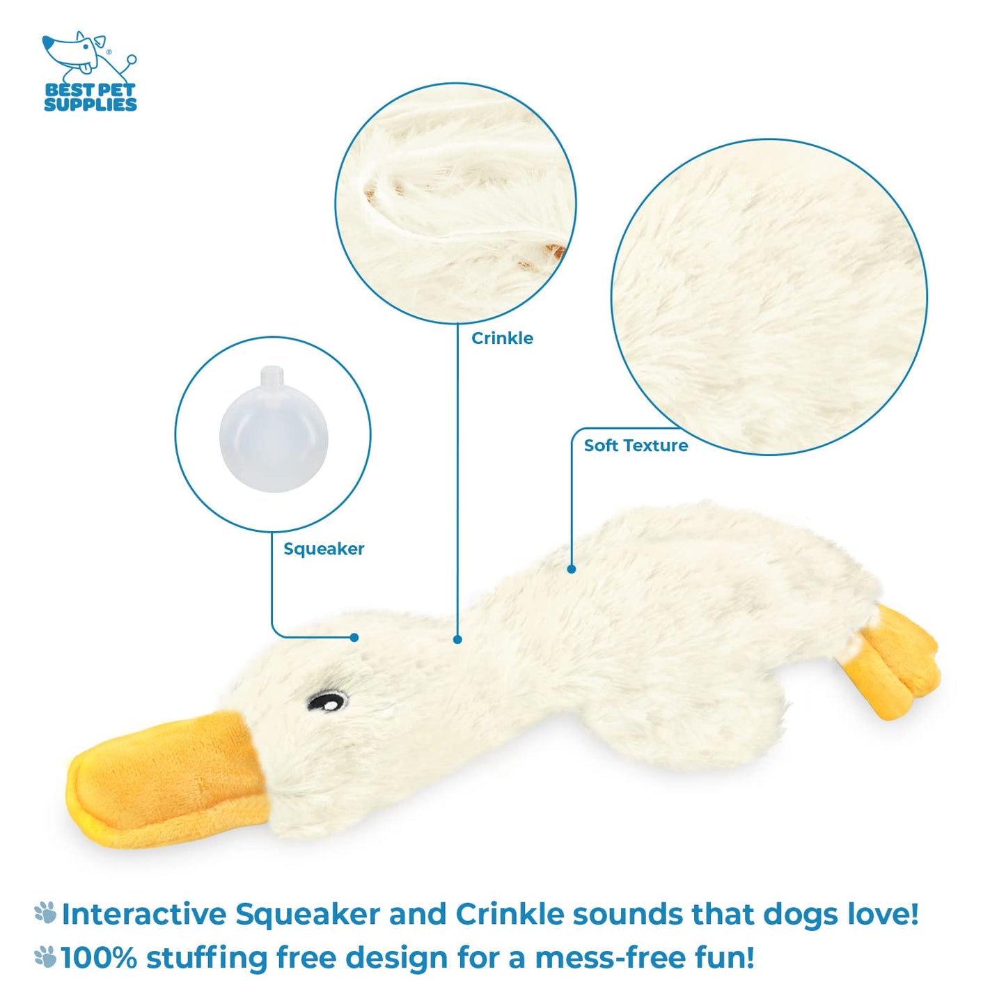 Best Pet Supplies Interactive Bunny Buddy Dog Toy with Crinkle and Squeaky Enrichment for Small and Medium Breed Puppies or Dogs, Cute and Plush - Bunny (Beige)