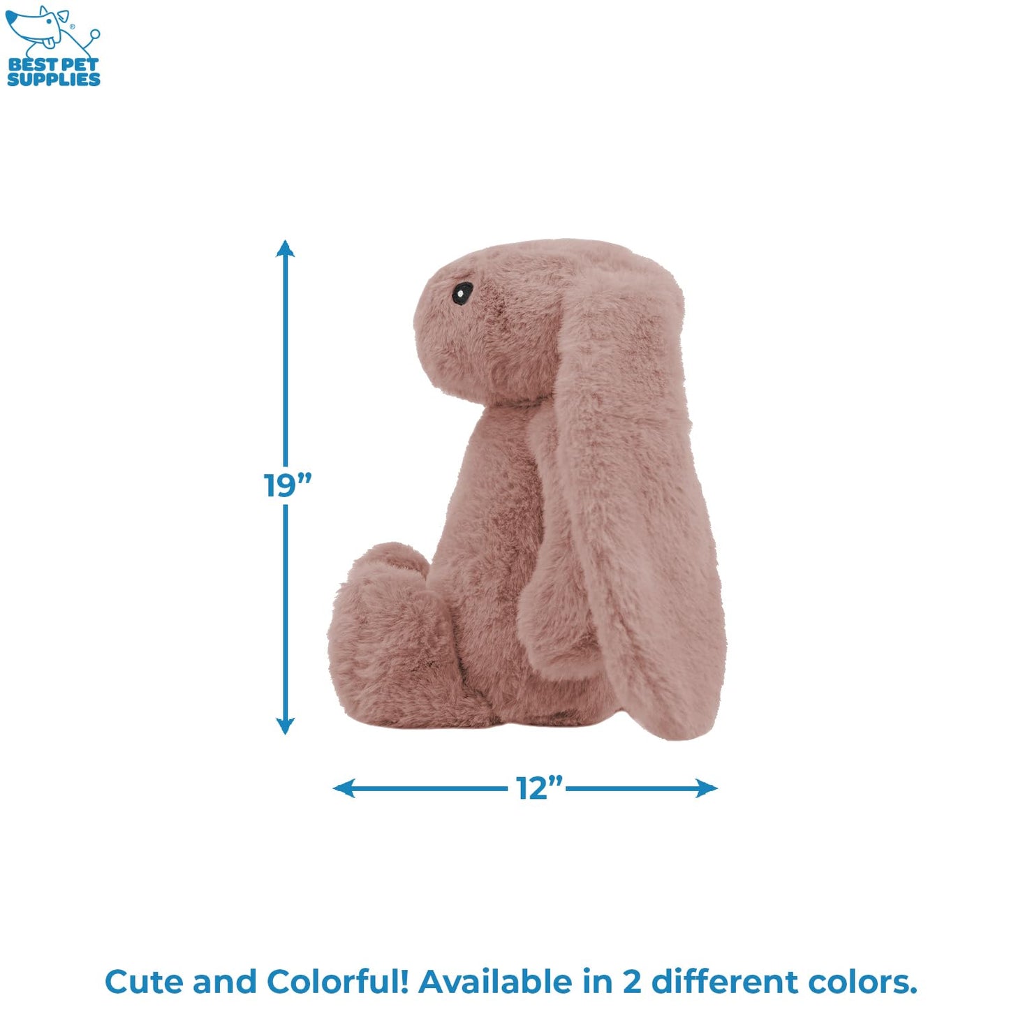 Best Pet Supplies Interactive Bunny Buddy Dog Toy with Crinkle and Squeaky Enrichment for Small and Medium Breed Puppies or Dogs, Cute and Plush - Bunny (Beige)