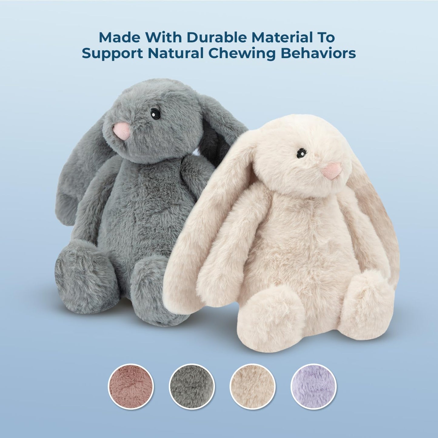 Best Pet Supplies Interactive Bunny Buddy Dog Toy with Crinkle and Squeaky Enrichment for Small and Medium Breed Puppies or Dogs, Cute and Plush - Bunny (Beige)