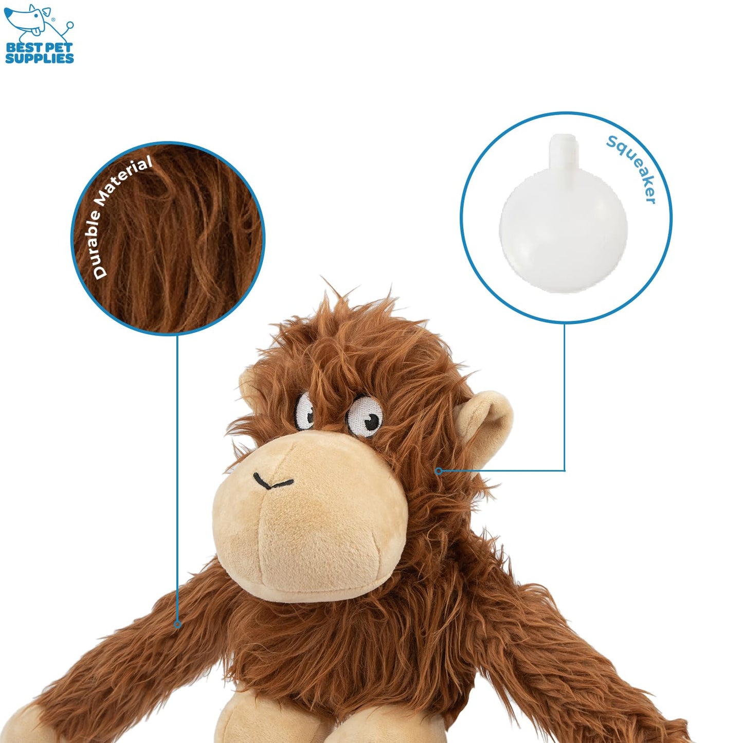 Best Pet Supplies Interactive Bunny Buddy Dog Toy with Crinkle and Squeaky Enrichment for Small and Medium Breed Puppies or Dogs, Cute and Plush - Bunny (Beige)