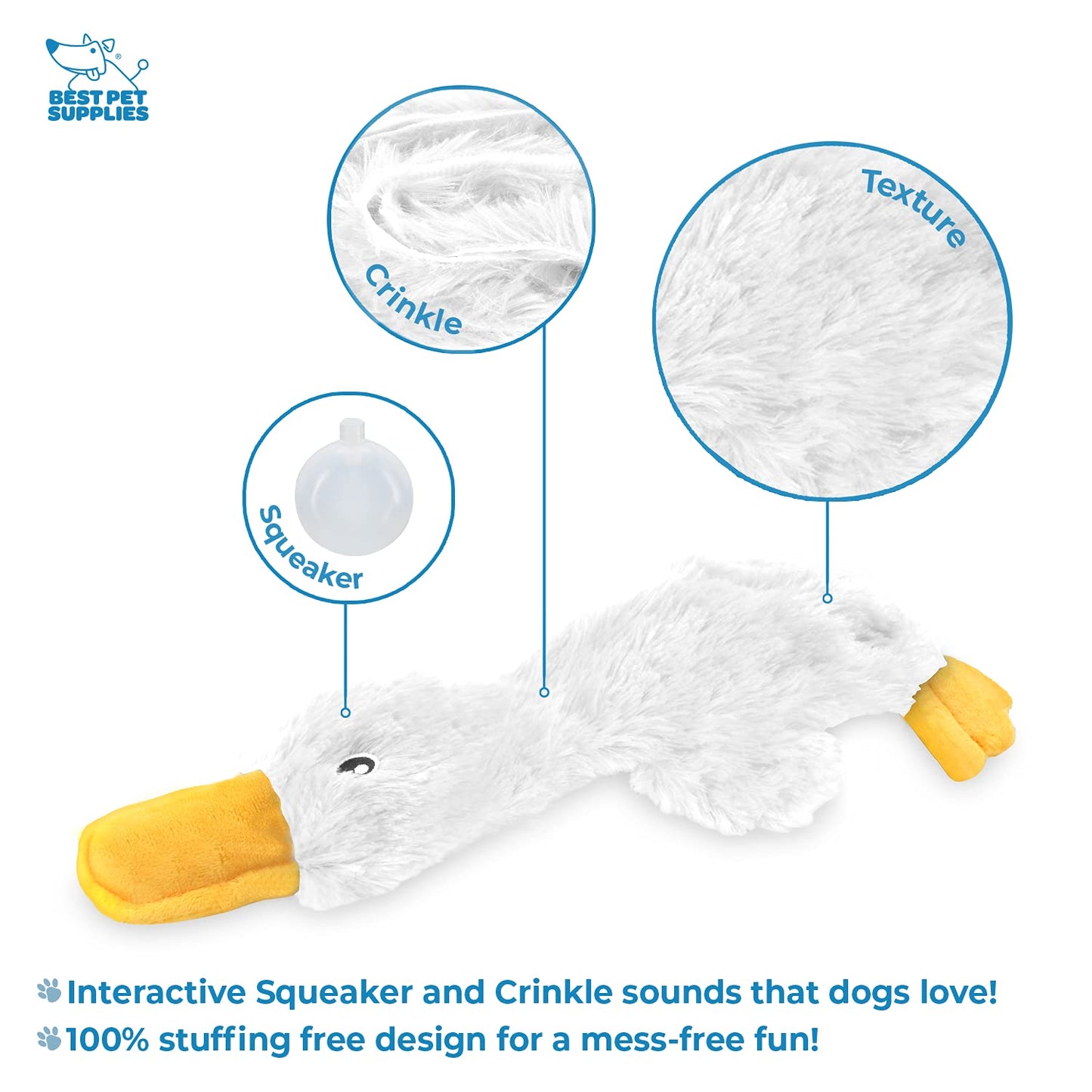 Best Pet Supplies Interactive Bunny Buddy Dog Toy with Crinkle and Squeaky Enrichment for Small and Medium Breed Puppies or Dogs, Cute and Plush - Bunny (Beige)