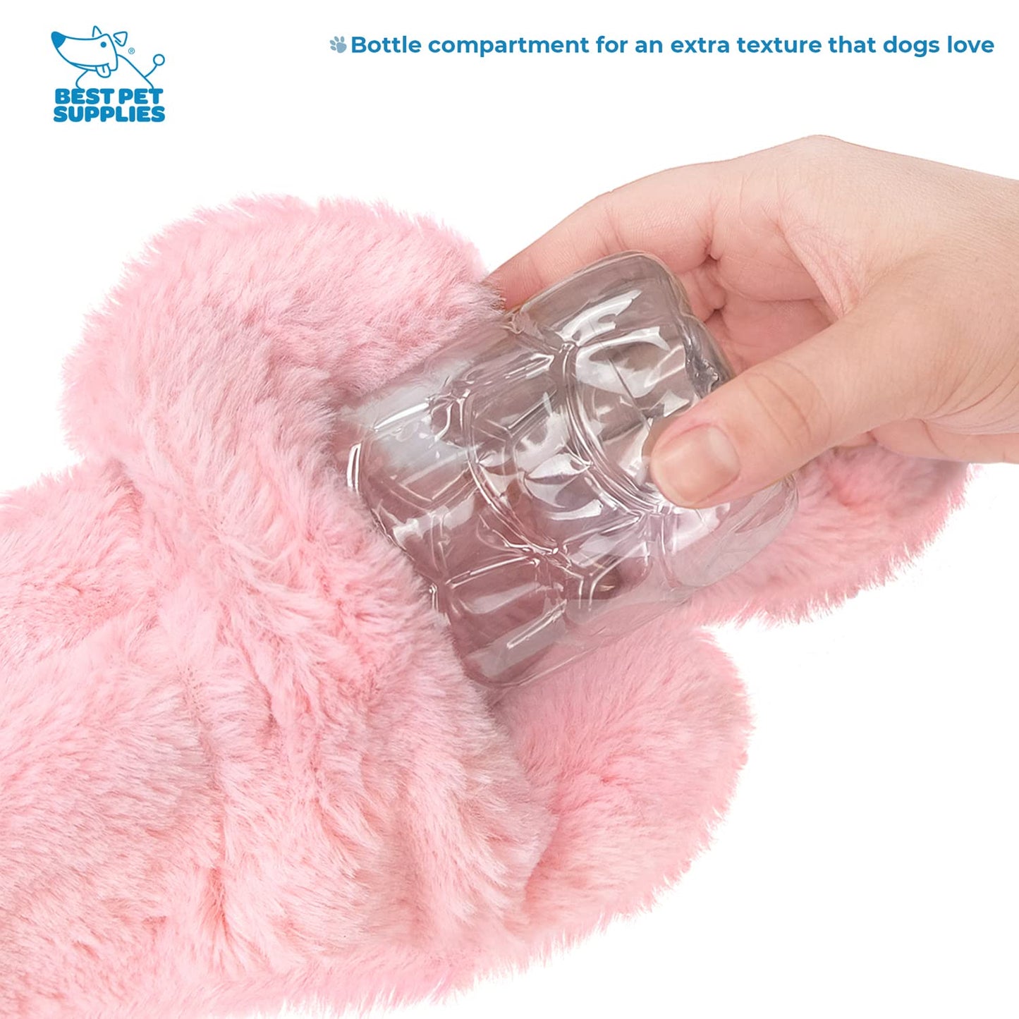 Best Pet Supplies Interactive Bunny Buddy Dog Toy with Crinkle and Squeaky Enrichment for Small and Medium Breed Puppies or Dogs, Cute and Plush - Bunny (Beige)
