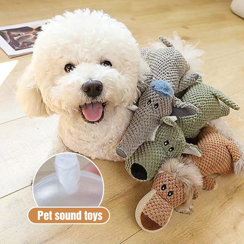 Dog Plush Toys for Aggressive Chewers, 2024 New Dog Toys Indestructible Dog Squeaky Toys Dog Puppy Chew Toys, Durable Chew Toys Dog Plush Toy to Keep Them Busy (Green Wolf)