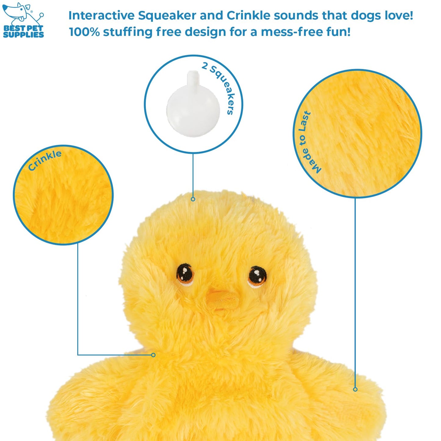 Best Pet Supplies Interactive Bunny Buddy Dog Toy with Crinkle and Squeaky Enrichment for Small and Medium Breed Puppies or Dogs, Cute and Plush - Bunny (Beige)