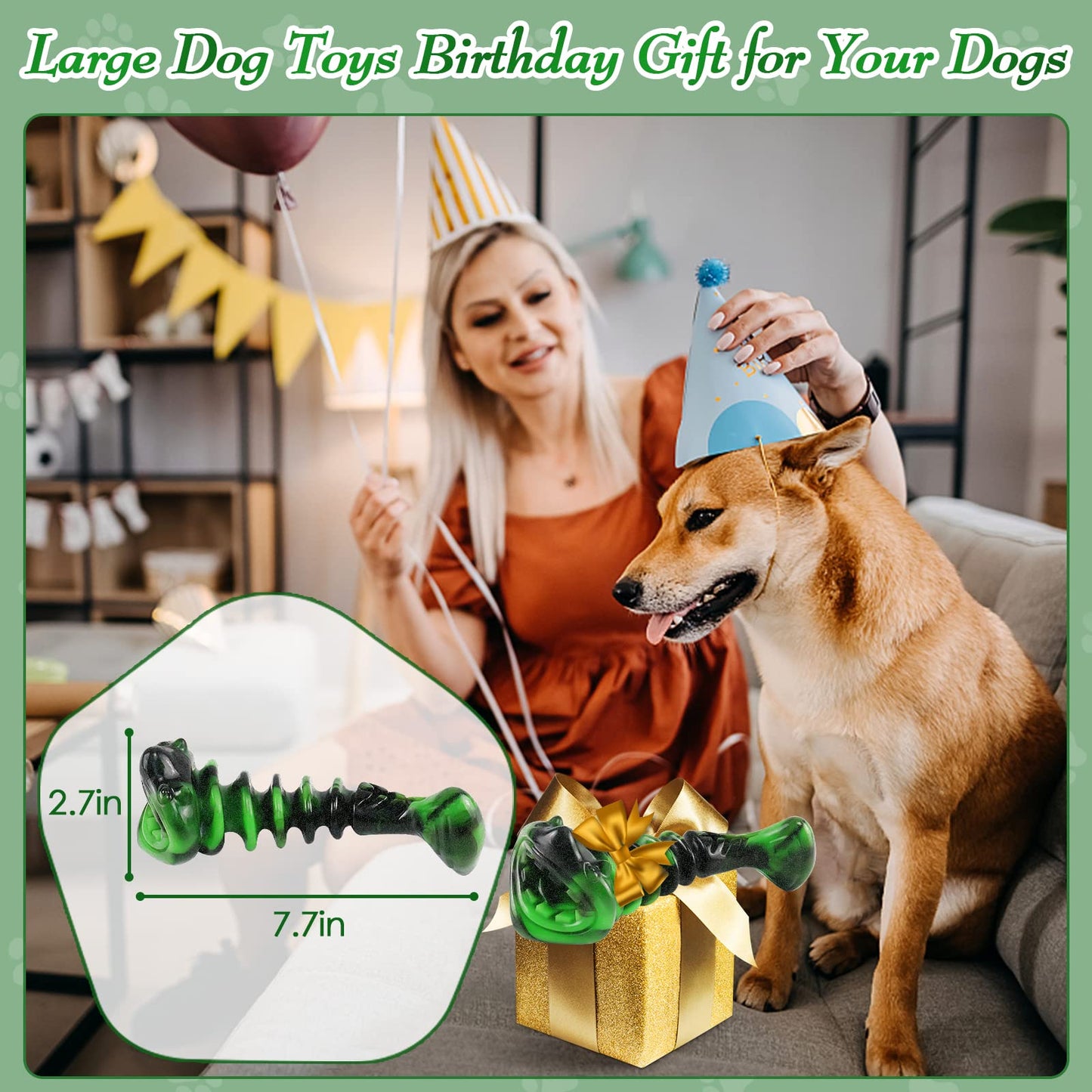 Dog Toys for Aggresive Chewers:Dog Toys for Large Dogs - Tough Dog Chew Toys - Indestructible Dog Toys for All Breed Sizes to Keep Them Busy