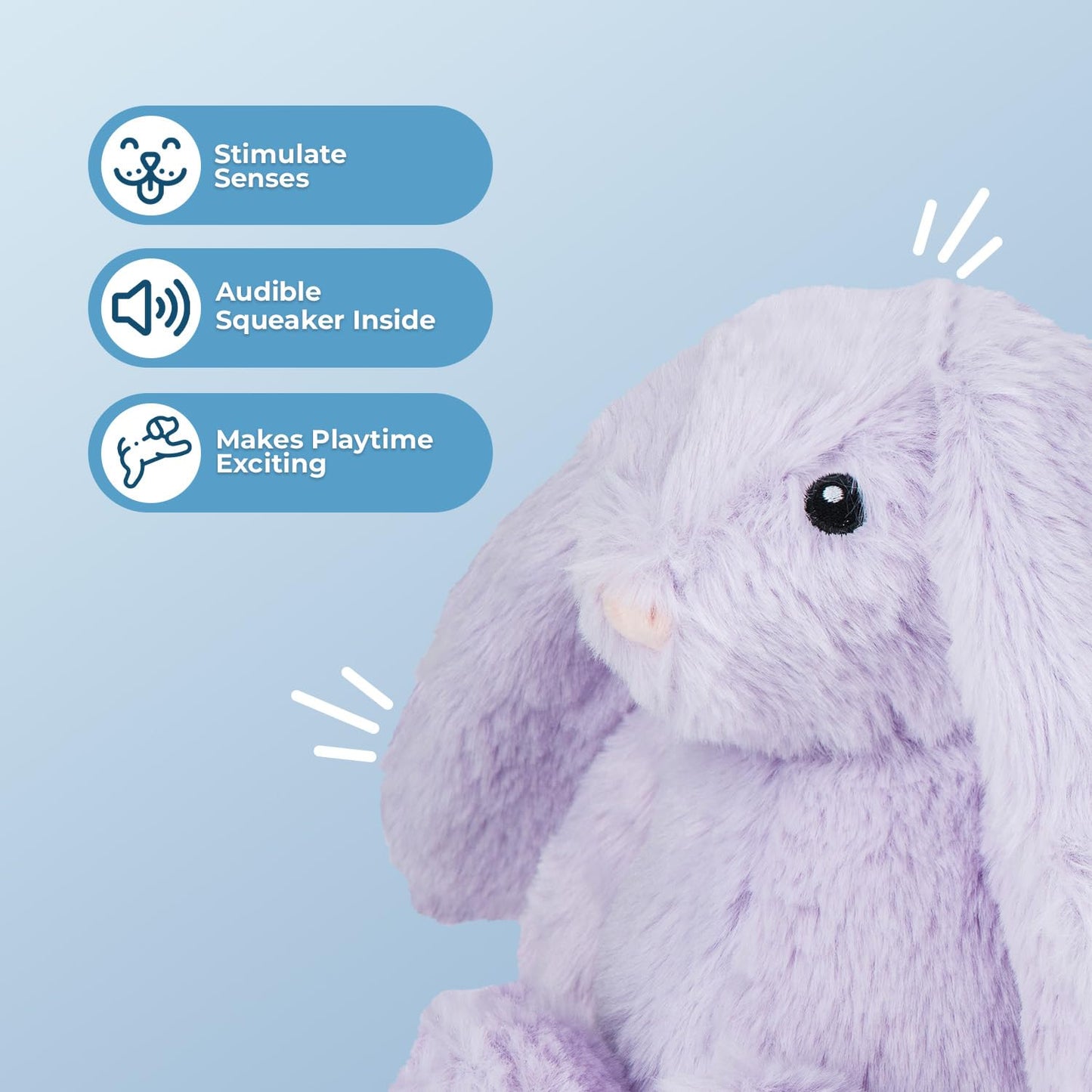Best Pet Supplies Interactive Bunny Buddy Dog Toy with Crinkle and Squeaky Enrichment for Small and Medium Breed Puppies or Dogs, Cute and Plush - Bunny (Beige)