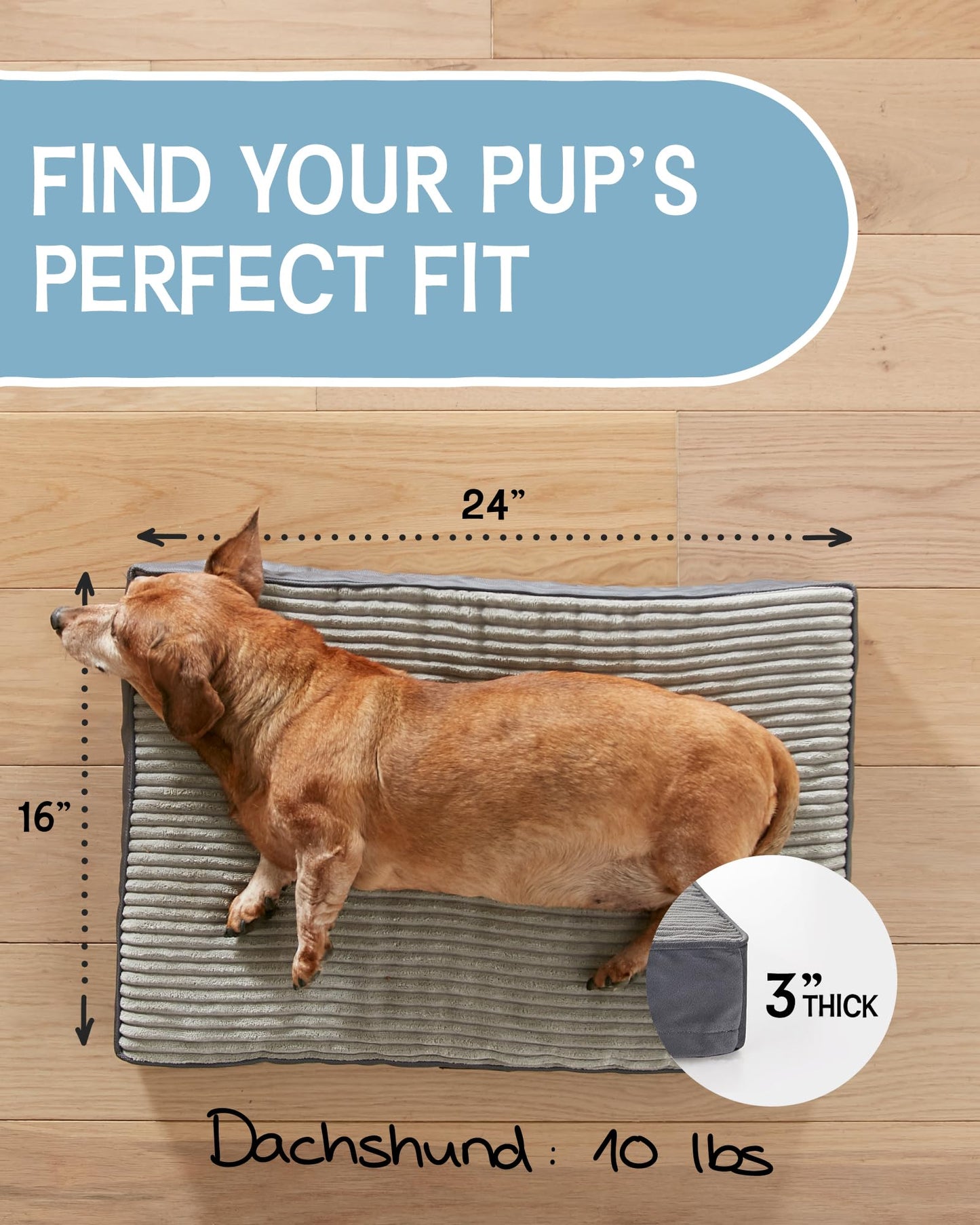 35 Inch Orthopedic Waterproof & Machine Washable Dog Bed with Egg Crate Foam Support, Non-Slip Bottom and Removable Pet Bed Cover for Extra Large, Large, Medium, Small Dogs (Gray)