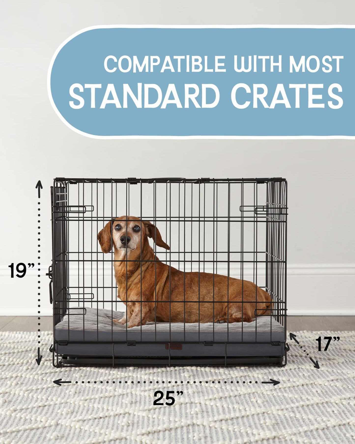 35 Inch Orthopedic Waterproof & Machine Washable Dog Bed with Egg Crate Foam Support, Non-Slip Bottom and Removable Pet Bed Cover for Extra Large, Large, Medium, Small Dogs (Gray)