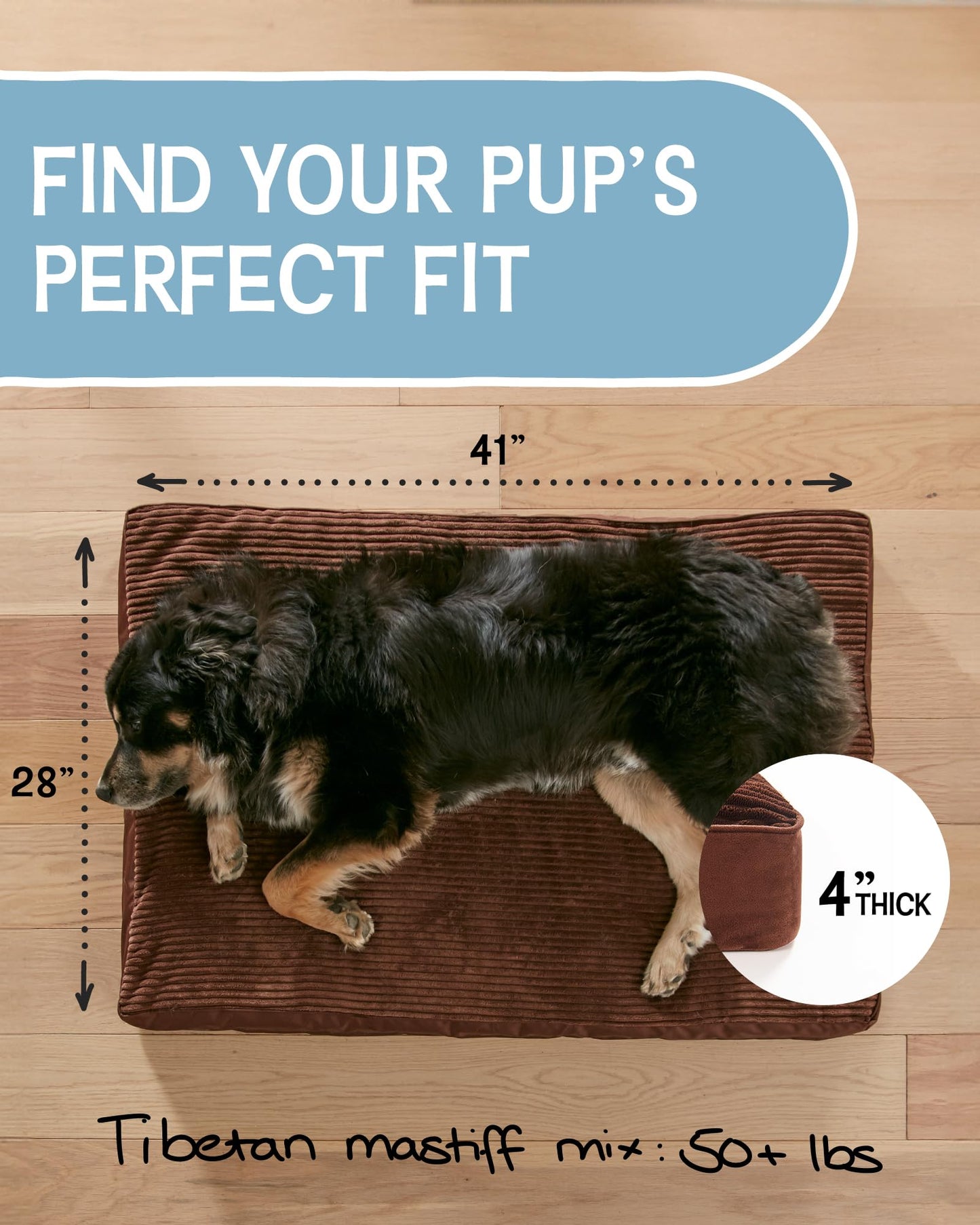 35 Inch Orthopedic Waterproof & Machine Washable Dog Bed with Egg Crate Foam Support, Non-Slip Bottom and Removable Pet Bed Cover for Extra Large, Large, Medium, Small Dogs (Gray)