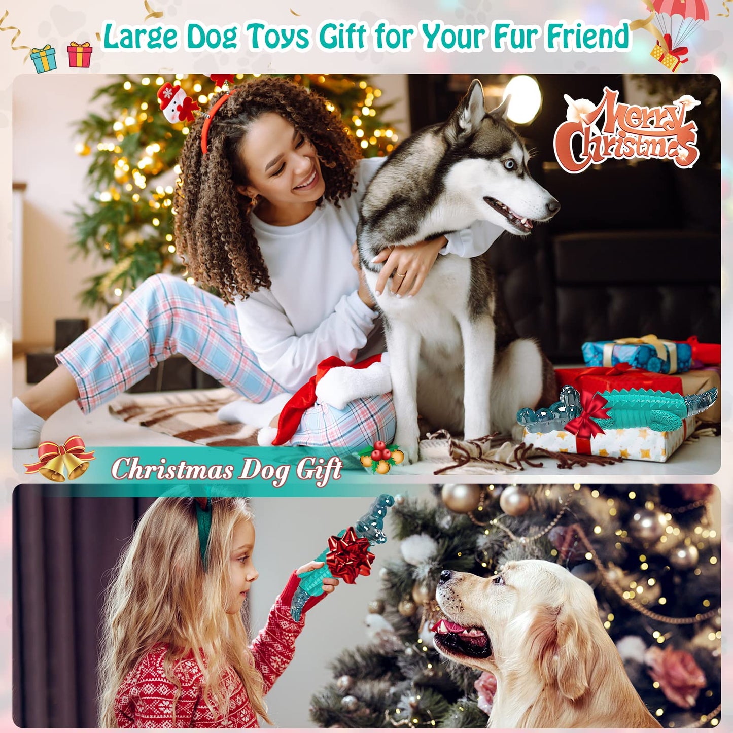 Dog Toys for Aggresive Chewers:Dog Toys for Large Dogs - Tough Dog Chew Toys - Indestructible Dog Toys for All Breed Sizes to Keep Them Busy