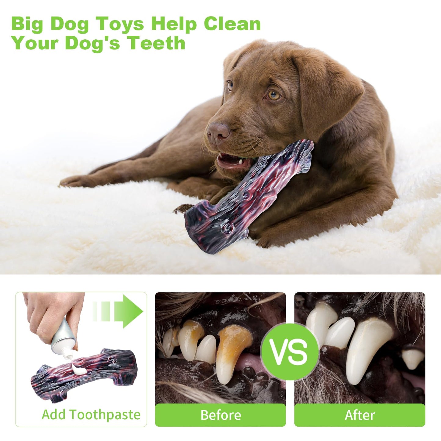 Dog Toys for Aggresive Chewers：Dog Toys for Large Dogs - Tough Dog Chew Toys - Indestructible Dog Toys for All Breed Sizes to Keep Them Busy